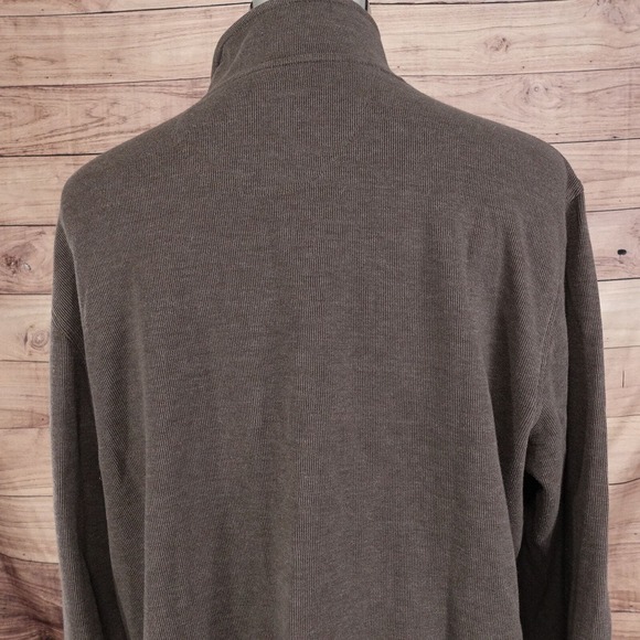 VAN HEUSEN BROWN MOCK NECK 1/4 ZIP PULLOVER SWEATER MENS SIZE XXL 2XL - Picture 6 of 8